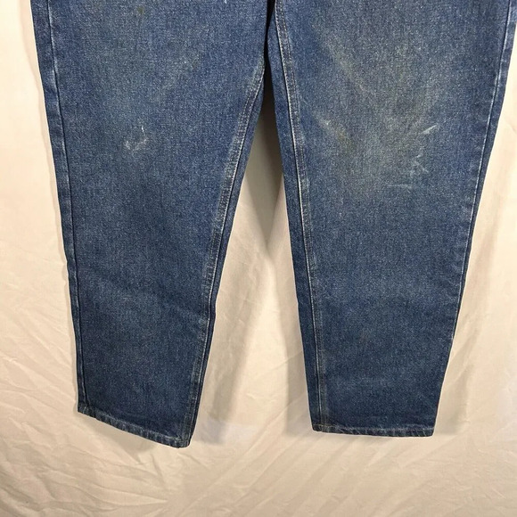 Carhartt Jeans Men's 34x30 Dark Wash Blue Denim Relaxed Fit Work Pants Cotton - Picture 3 of 12